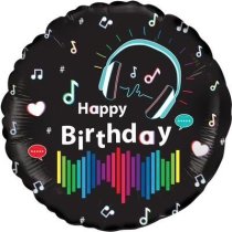 18″ MEDIA MUSIC BIRTHDAY HOLOGRAPHIC FOIL